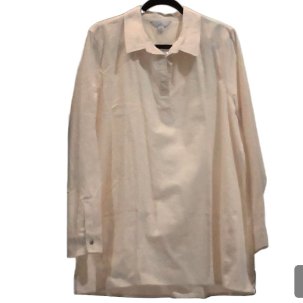 Croft & Barrow Ivory Long Sleeve Blouse with collar